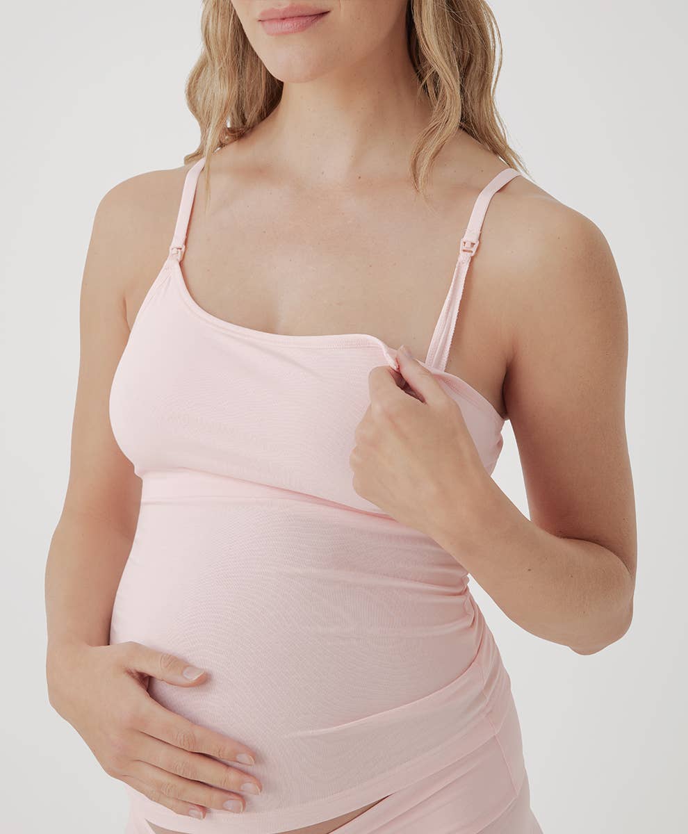 Women's Maternity Nursing Camisole: Chalk Pink / Large