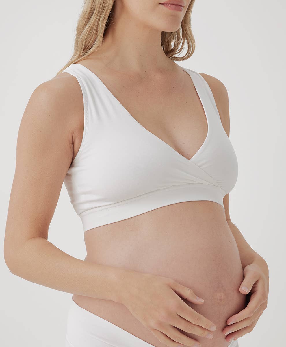 Women's Maternity Nursing Bralette: White / Small