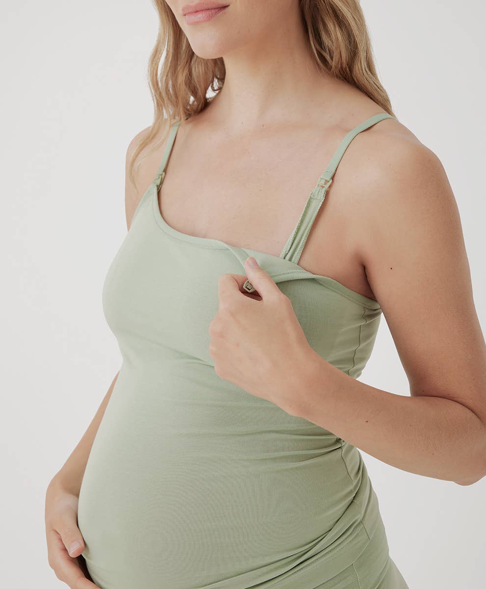 Women's Maternity Nursing Camisole: Frosty Green / Medium