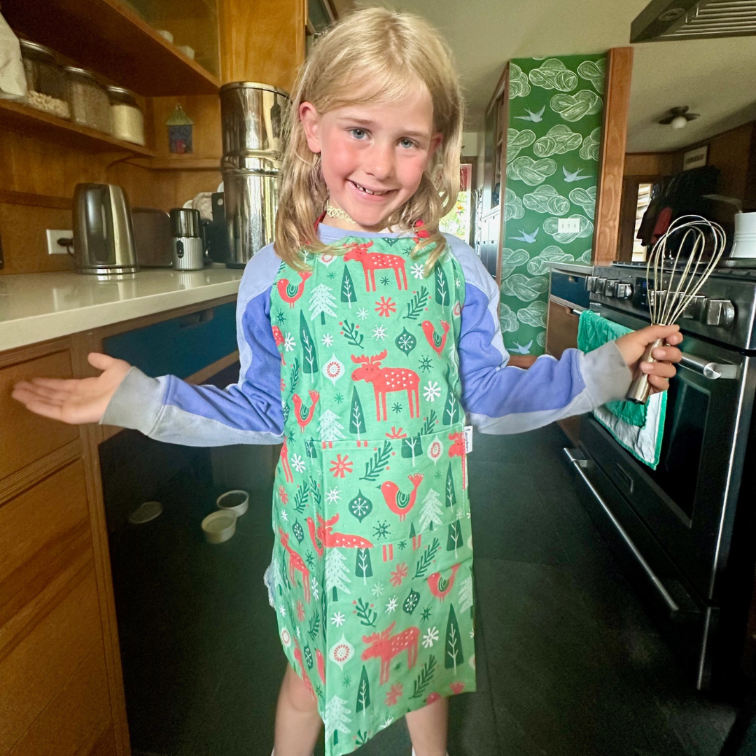 Holiday themed Cotton Children's Cooking Apron