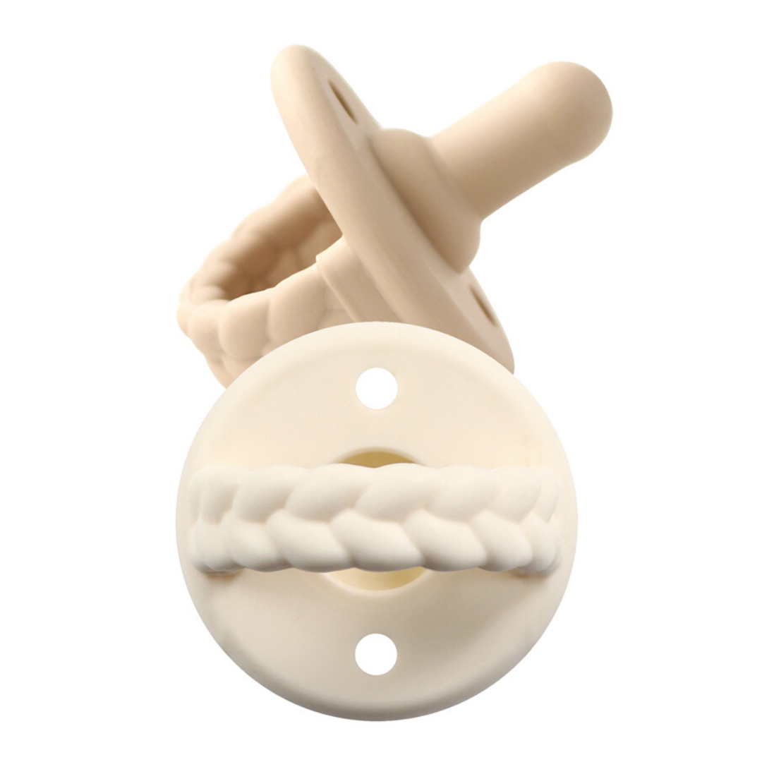 Sweetie Soother™ Pacifier Sets (2-pack): Robin's Egg Blue + Navy Cables