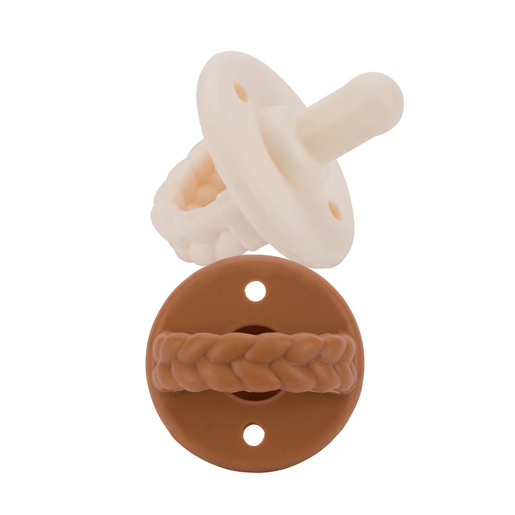Sweetie Soother™ Pacifier Sets (2-pack): 6-18M Toast + Buttercream