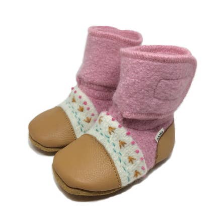Abalone Felted Wool Booties: 8.5 (2-3T)