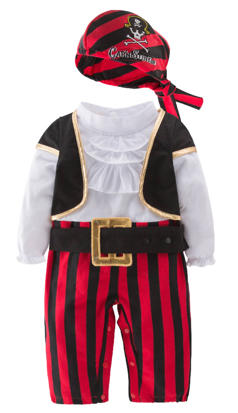 Cap'N Stinker Pirate Halloween Little Boy 4pcs Costume Set: 18-24M