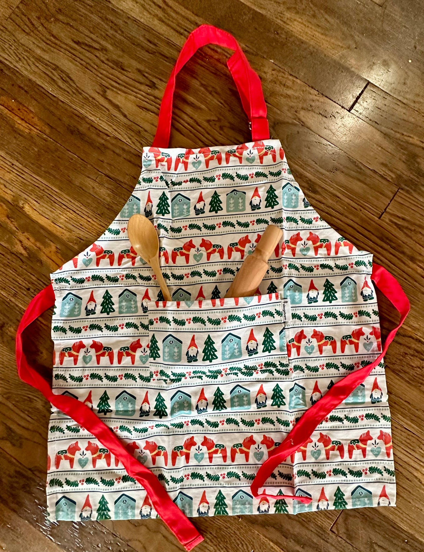 Dala Horse and Gnome Cotton Children's Cooking Apron