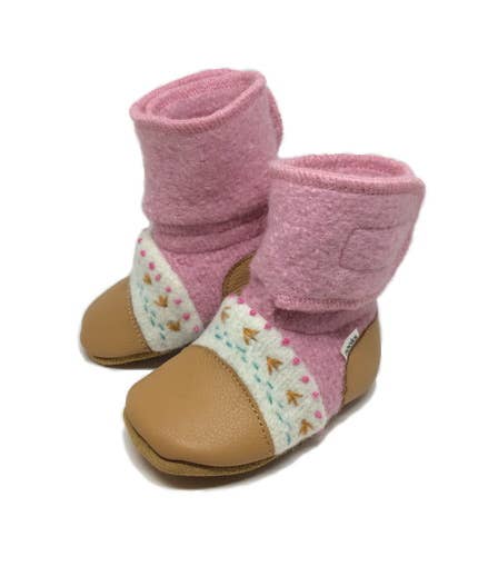 Abalone Felted Wool Booties: 8.5 (2-3T)