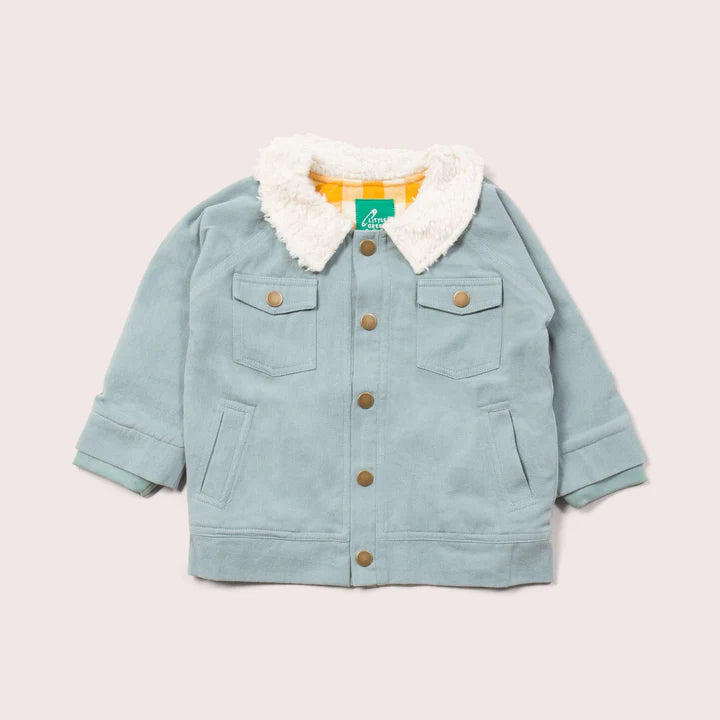 Blue Sherpa Collar Twill Adventure Jacket