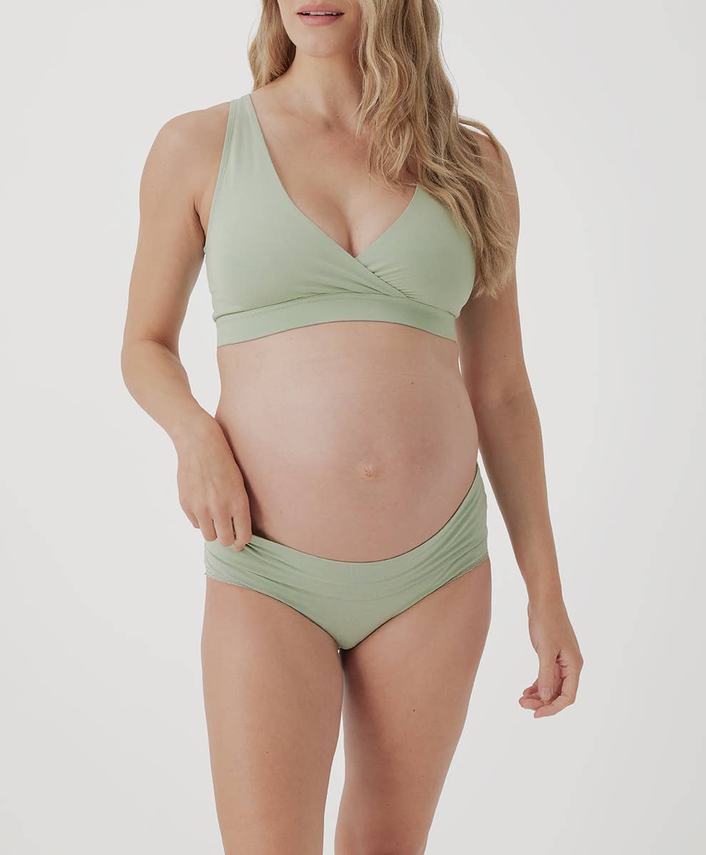 Women's Maternity Nursing Bralette: Frosty Green / X-Large