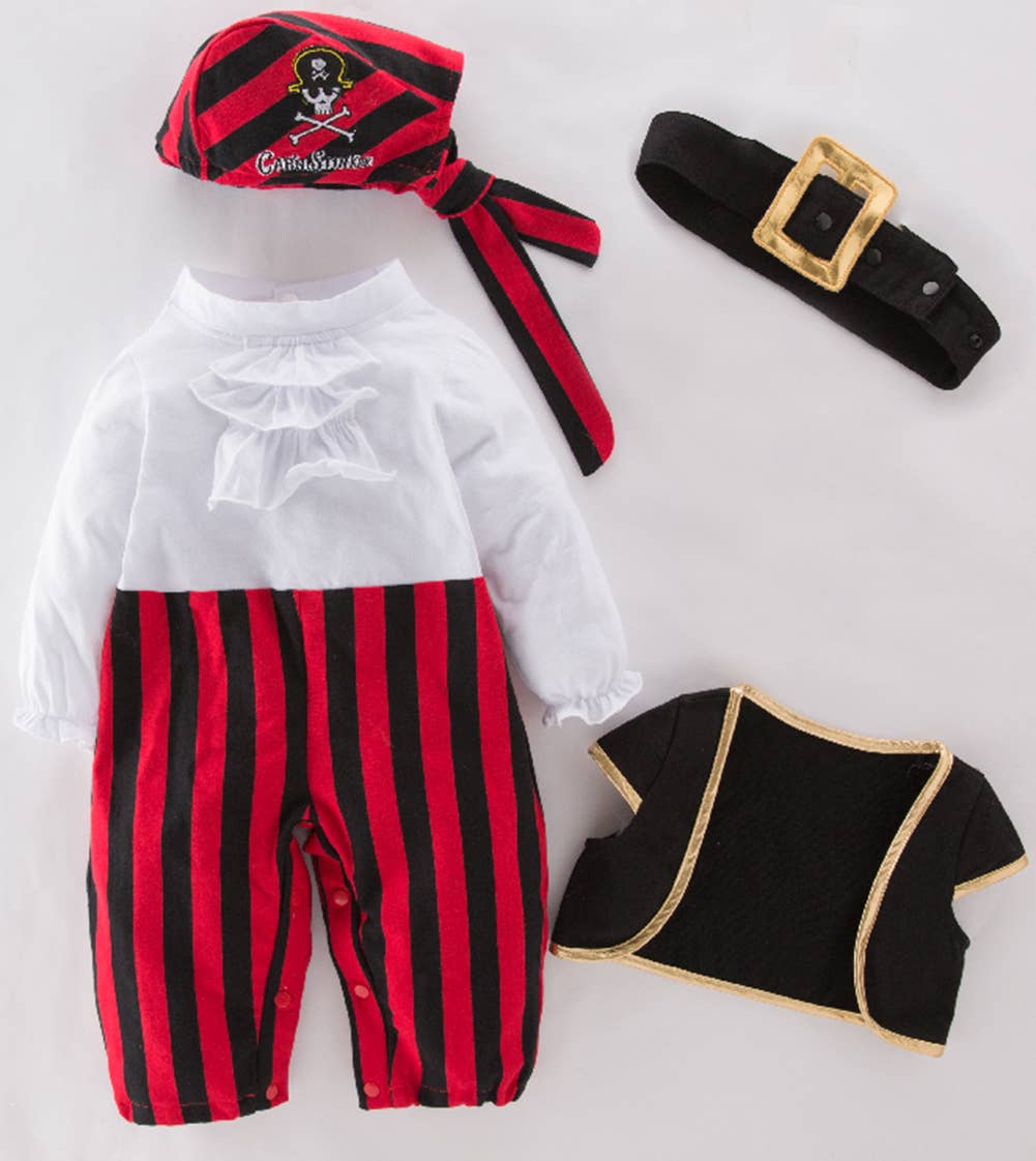 Cap'N Stinker Pirate Halloween Little Boy 4pcs Costume Set: 18-24M