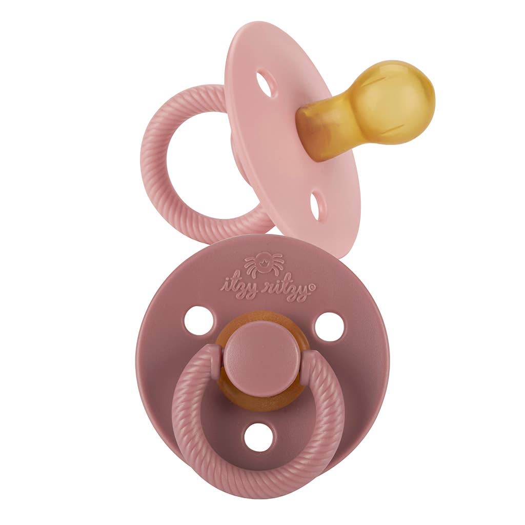 Itzy Soother™ Natural Rubber Paci Sets: Coconut + Toast 0-6