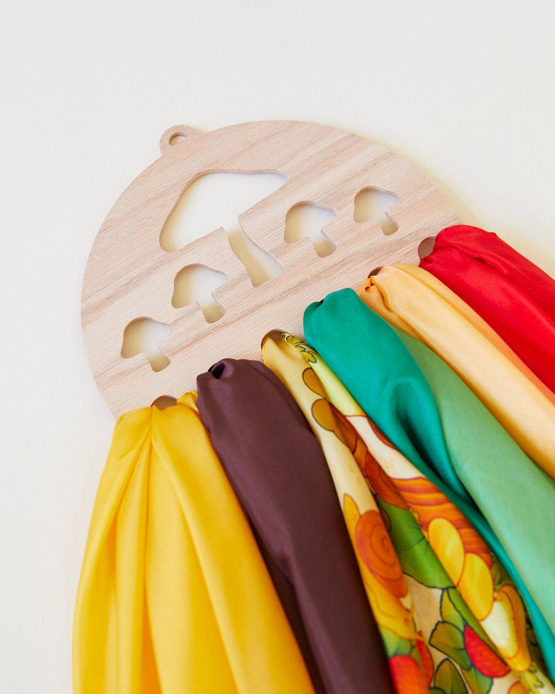Wooden Mushroom Display for Playsilks, Cloth, Waldorf Toys