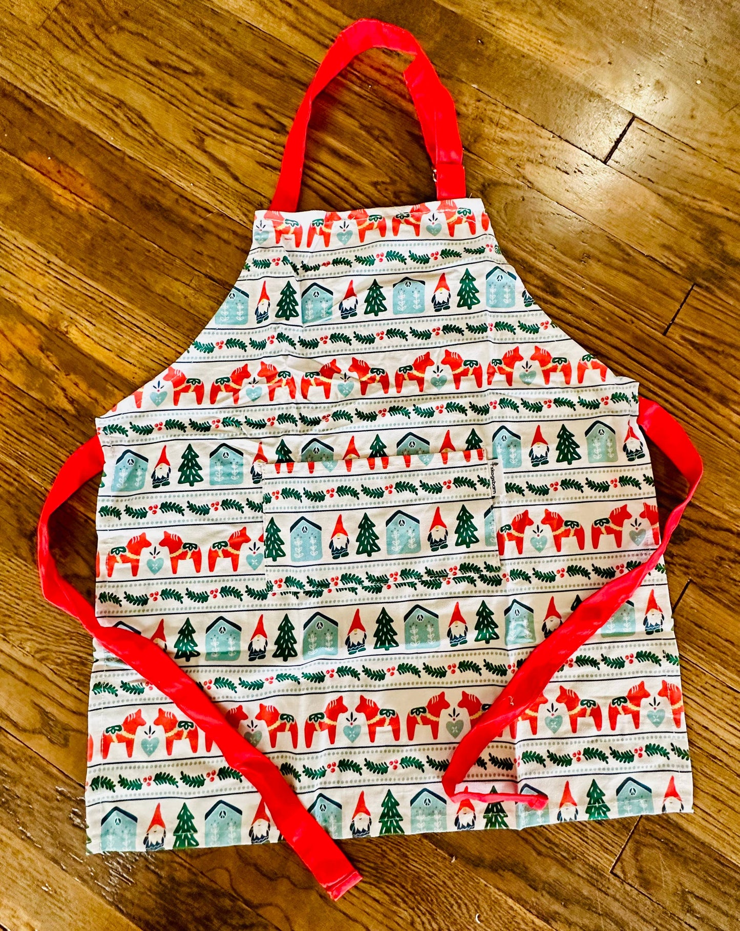 Dala Horse and Gnome Cotton Children's Cooking Apron