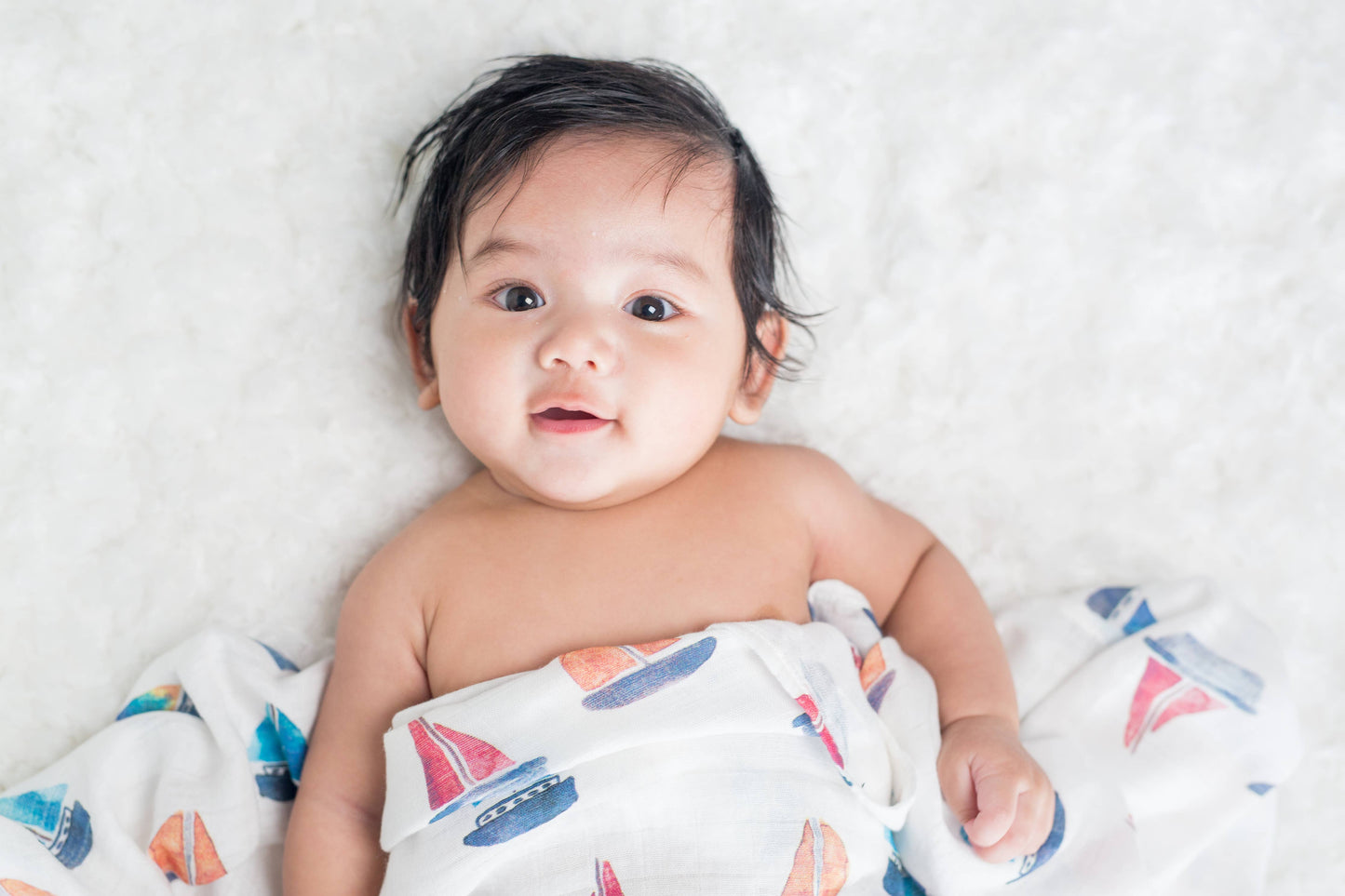 Classic Muslin Swaddle - Sailboats