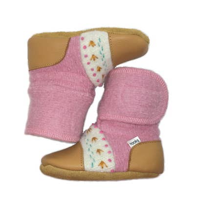 Abalone Felted Wool Booties: 8.5 (2-3T)