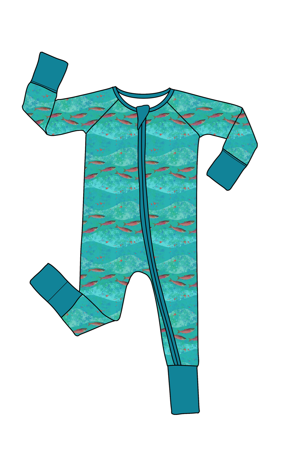 Zippered Romper by Little Alaskan | Kenai River Red: 3-6m