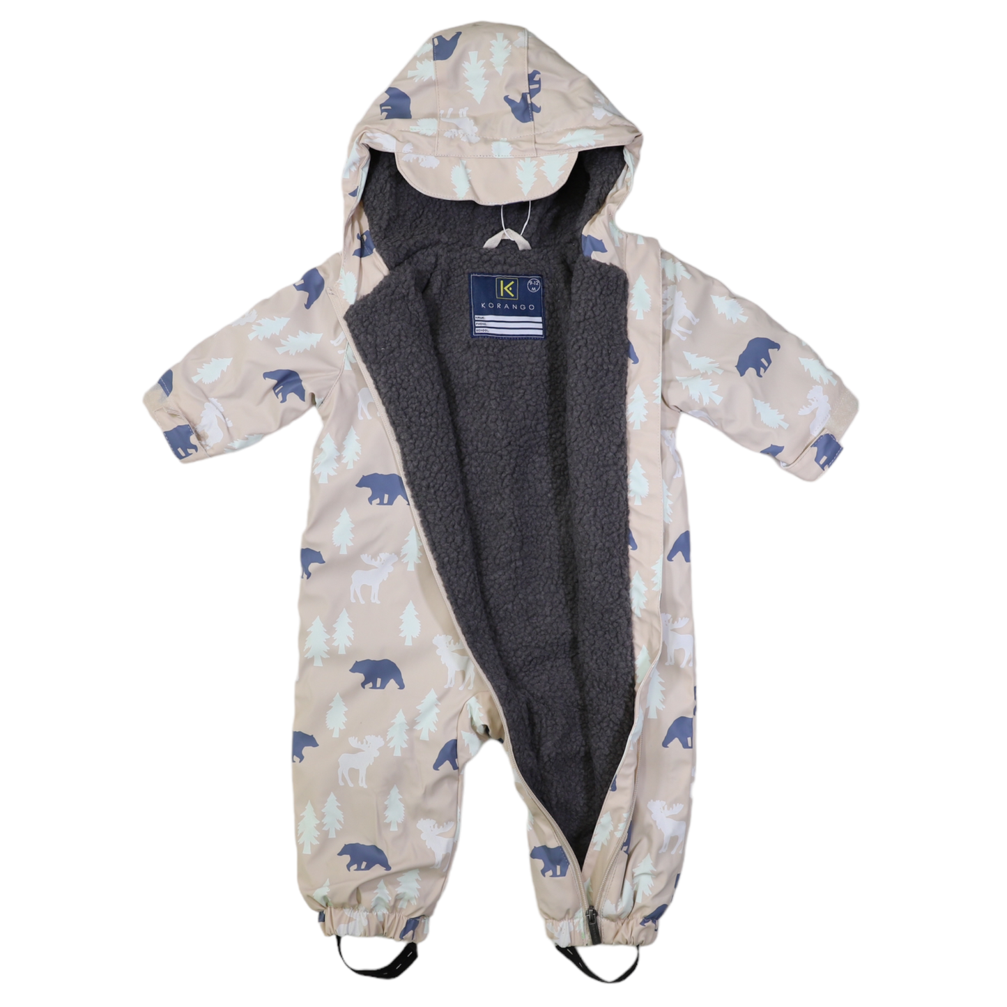 Bear Colour Change Sherpa Lined Zip Rain Suit Tapioca: Tapioca / 2-3Y
