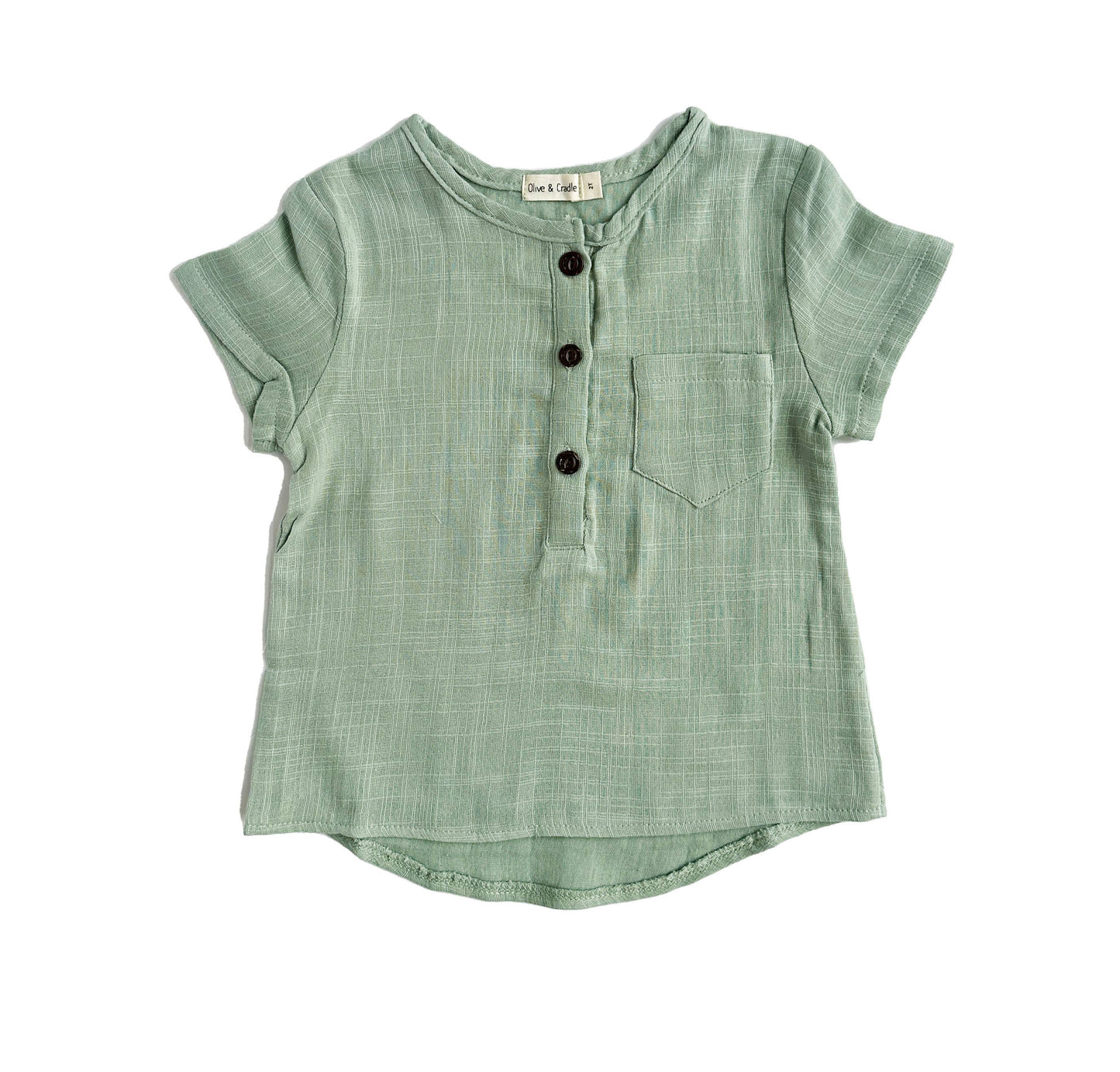Boys dress shirt short sleeve Muslin Infant or kids | Arlo : White / 3-4T