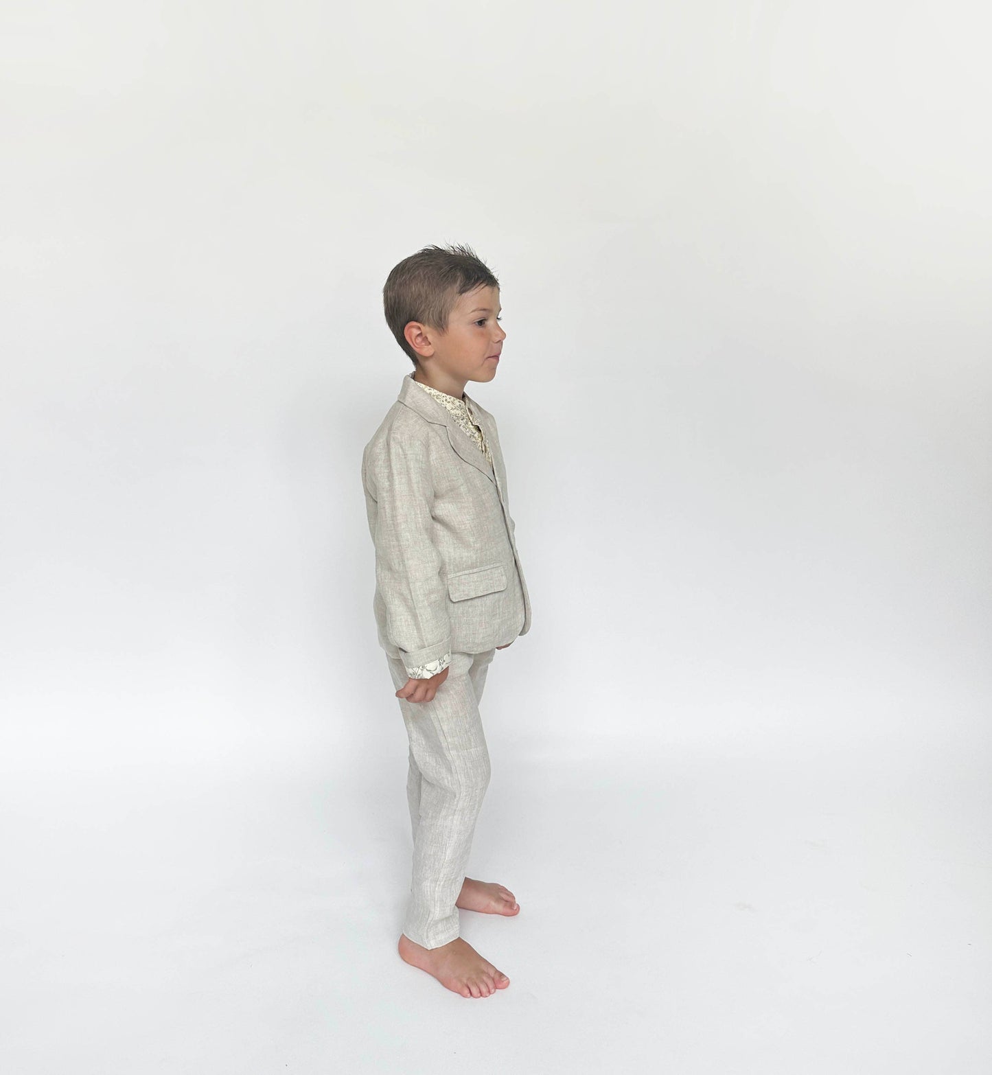 Boys Linen Suit BLAZER+PANTS Formal Wedding 2PC SET| Cyrus: 3/4T