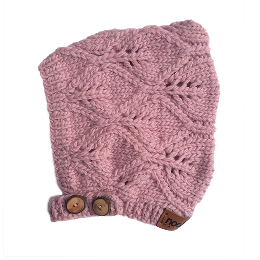 Lilac Merino Wool Knit Bonnet: 2-4T