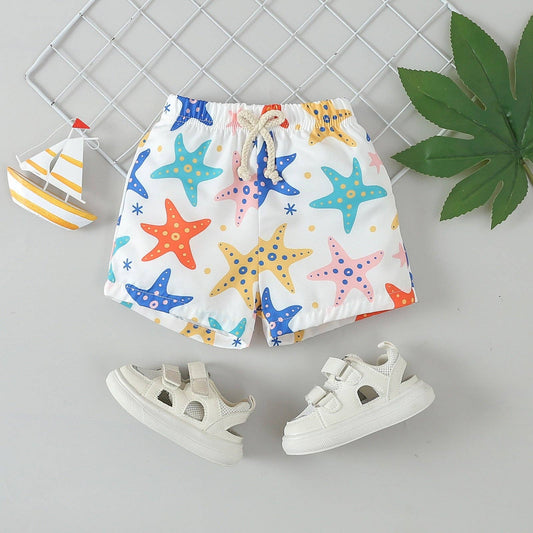 9M-4Y Toddler Boys Starfish Print Beach Shorts Wholesale Boys Clothing V3824031300090: Pattern 1 / 2-3years