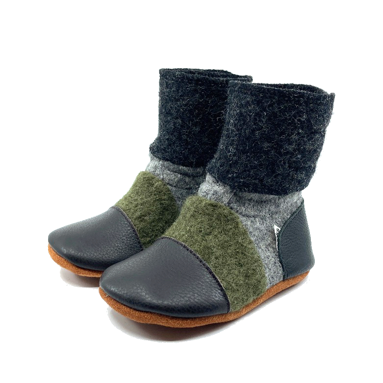 Kelp Felted Wool Booties: 4 [ 6-12 months ]