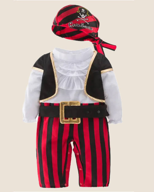 Cap'N Stinker Pirate Halloween Little Boy 4pcs Costume Set: 2-3T