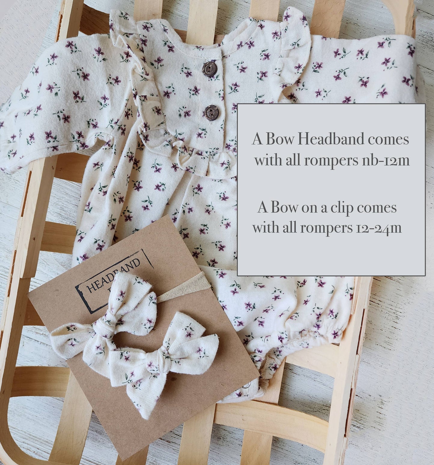 Baby Girl Soft Cotton Bubble Romper ruffle | Claudia + Bow: NB