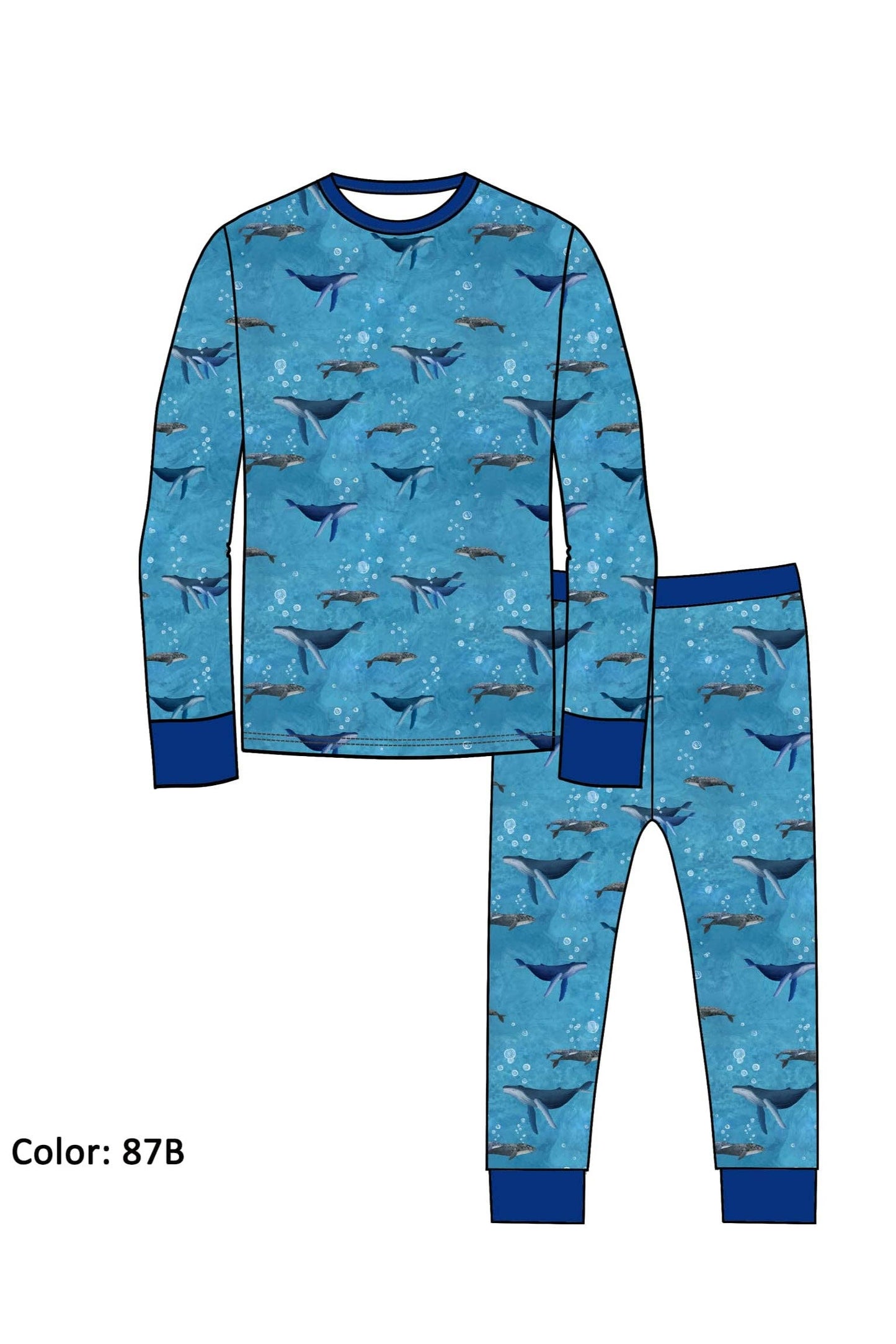 Long Sleeve Pajama Set by Little Alaskan | Whale Watching Season: 2t