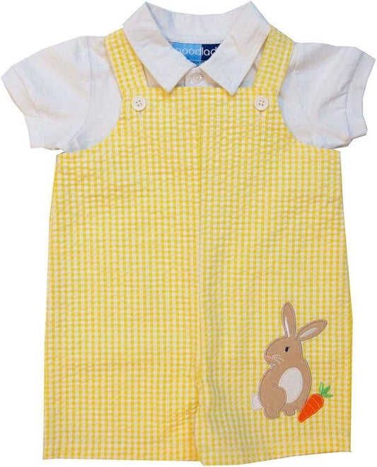 Good Lad Newborn/Infant Boys Appliqued Shortall Set: Yellow / 12M