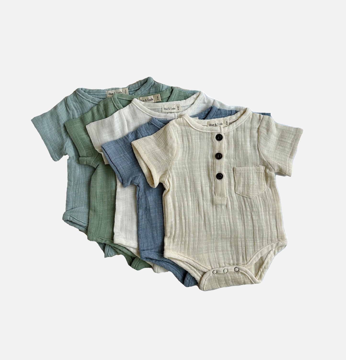Boys dress shirt short sleeve Muslin Infant or kids | Arlo : Ocean blue / 3-4T