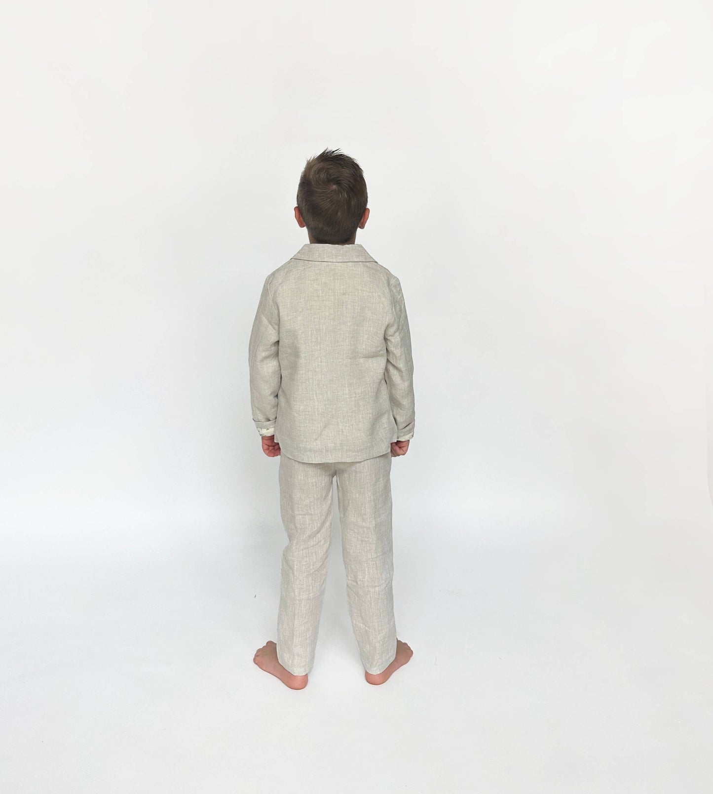 Boys Linen Suit BLAZER+PANTS Formal Wedding 2PC SET| Cyrus: 3/4T