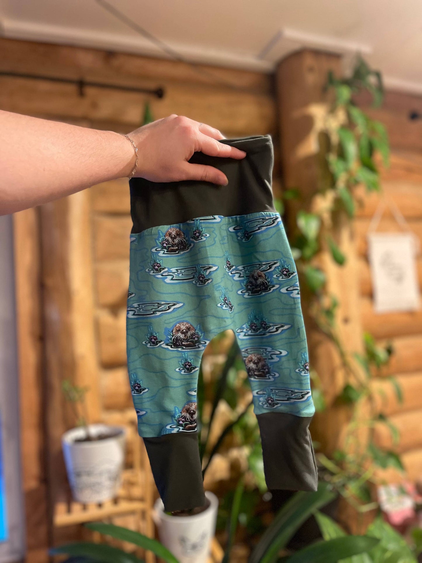 Blue Otters Grow with me Joggers Toddlers Pants: 3m-12m