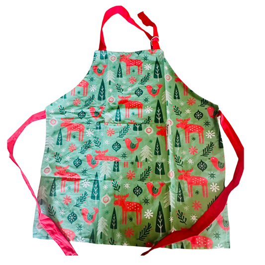 Holiday themed Cotton Children's Cooking Apron