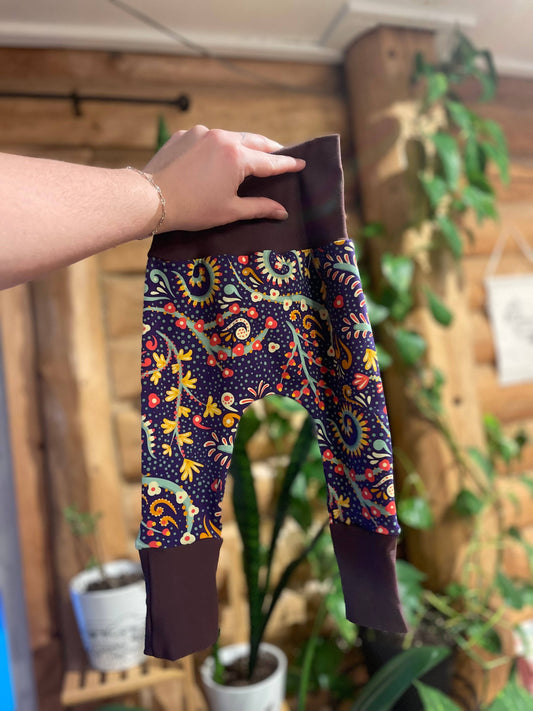 Grow with me Joggers Vibrant Folklore Purple Toddlers Pants : 3m-12m