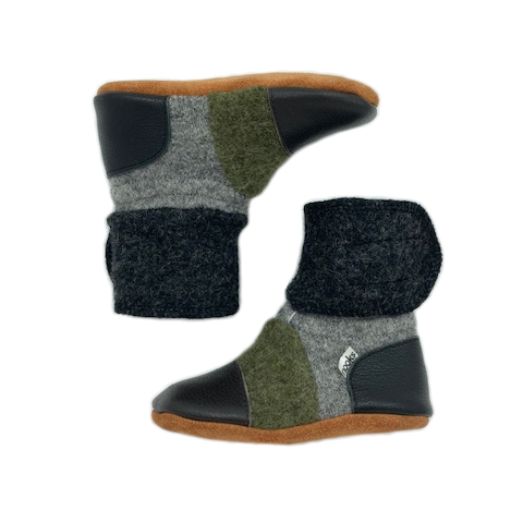 Kelp Felted Wool Booties: 4 [ 6-12 months ]