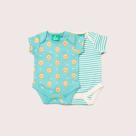 Sunflowers Organic Baby Bodysuit Set