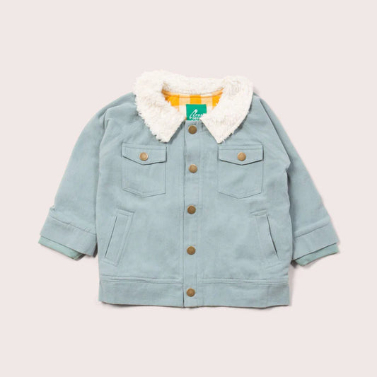 Blue Sherpa Collar Twill Adventure Jacket