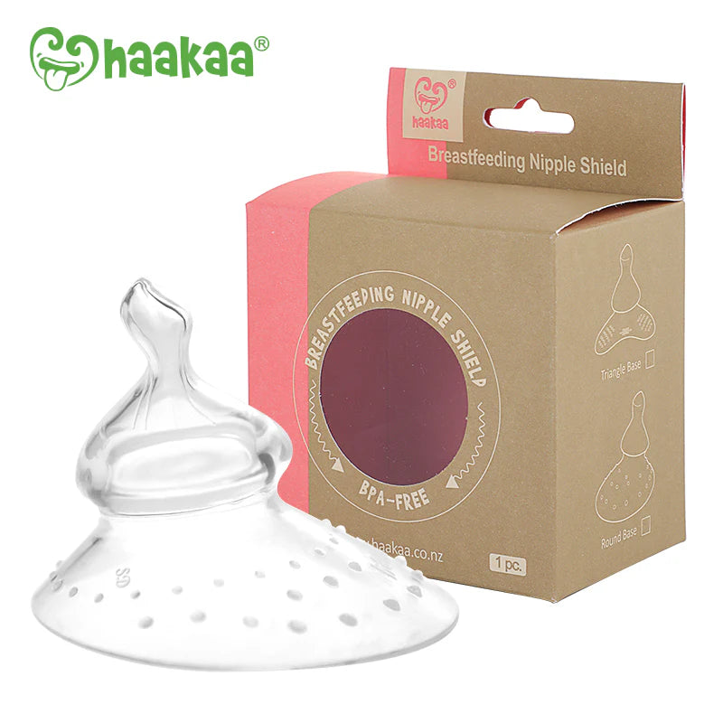 Haakaa Silicone Breastfeeding Nipple Shield with Orthodontic Nipple Round Base, 1 PK