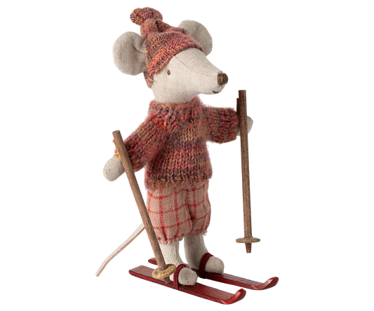 Winter mouse with ski set, Big sister