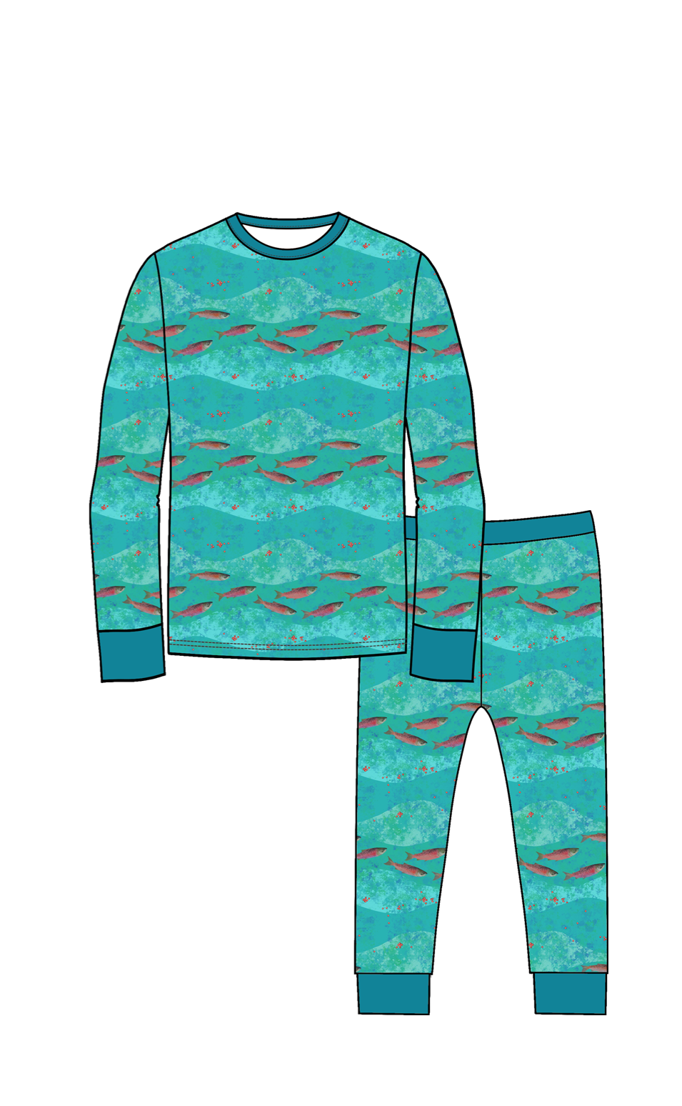 Long Sleeve Pajama Set by Little Alaskan | Kenai River Red: 2t