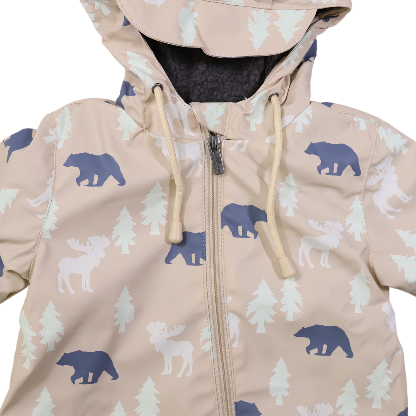 Bear Colour Change Sherpa Lined Zip Rain Suit Tapioca: Tapioca / 2-3Y