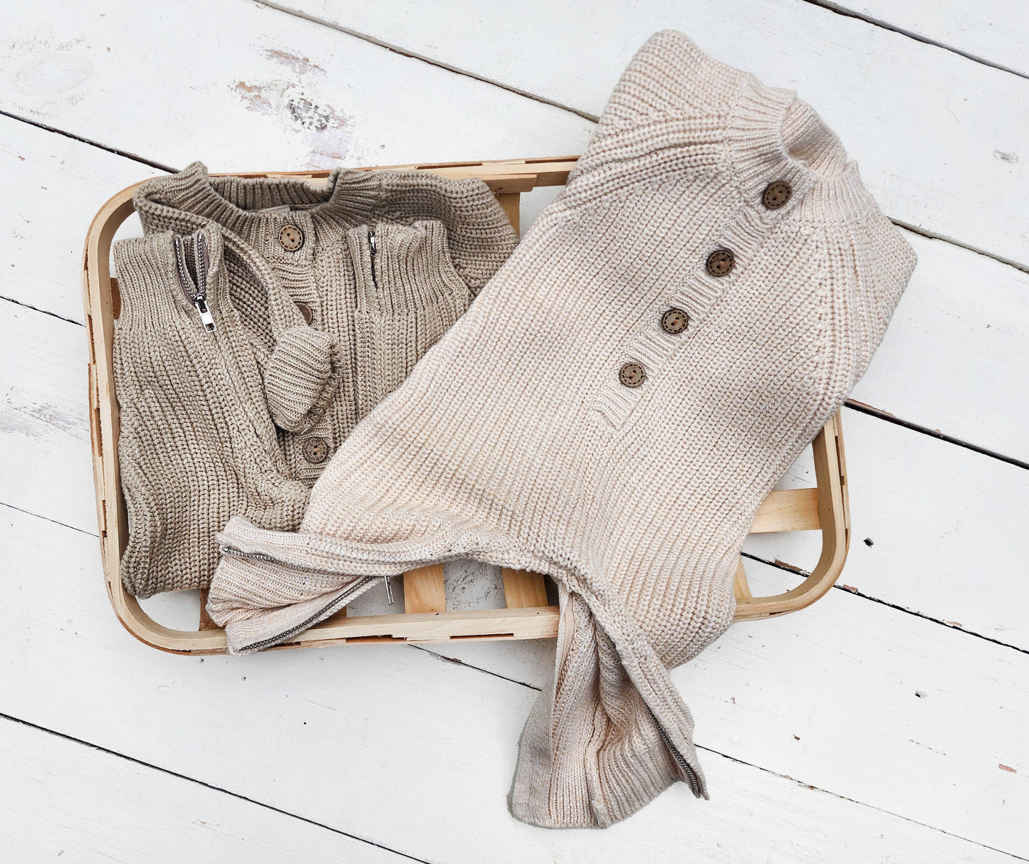 Baby Knit romper Button front Jumpsuit w/ zipper | Harper: Plum / Newborn