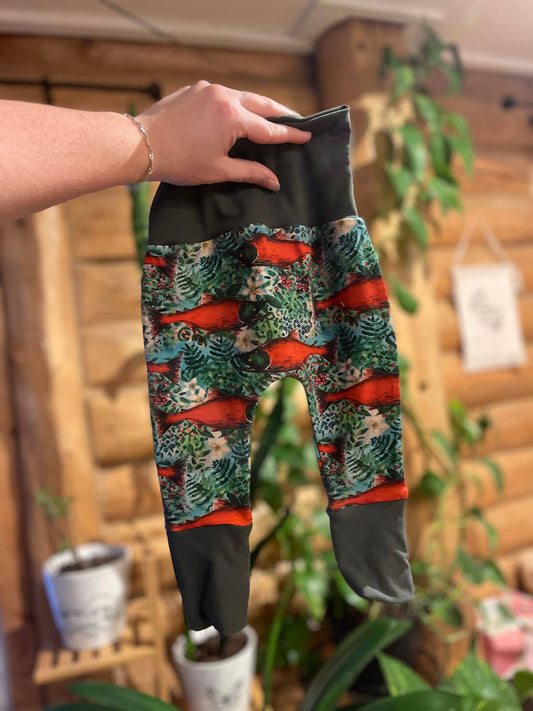 Grow with me Joggers Salmon Alaska Ferns Toddlers Pants : 3m-12m