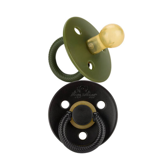 *NEW SIZE* Itzy Soother™ Natural Rubber Paci Sets: Camo + Midnight