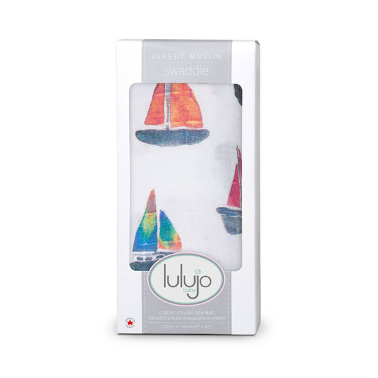 Classic Muslin Swaddle - Sailboats