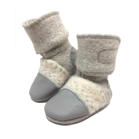 Narwhal Felted Wool Booties: 8.5 (2-3T)