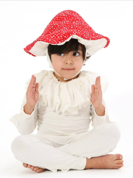 Mushroom Pajama Costume: 12-18 Months / Hat + Ruffle Collar