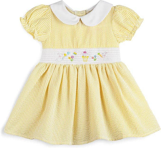 Good Lad Toddler Girls Yellow Smocked Easter Dress: 2T